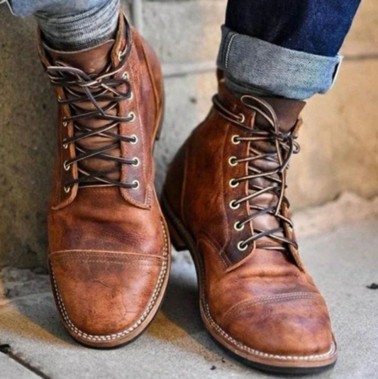 Noah – Męskie skórzane buty sznurowane w stylu vintage