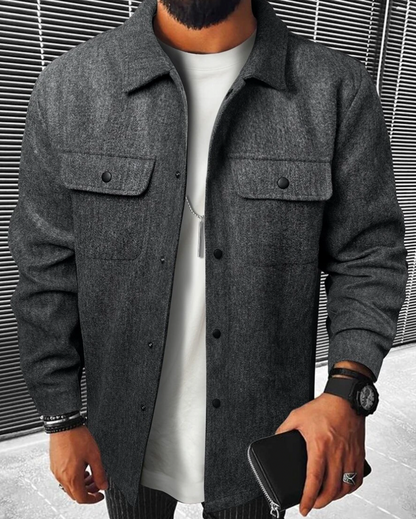 Daniel - Koszula bawełna overshirt męska z kieszeniami
