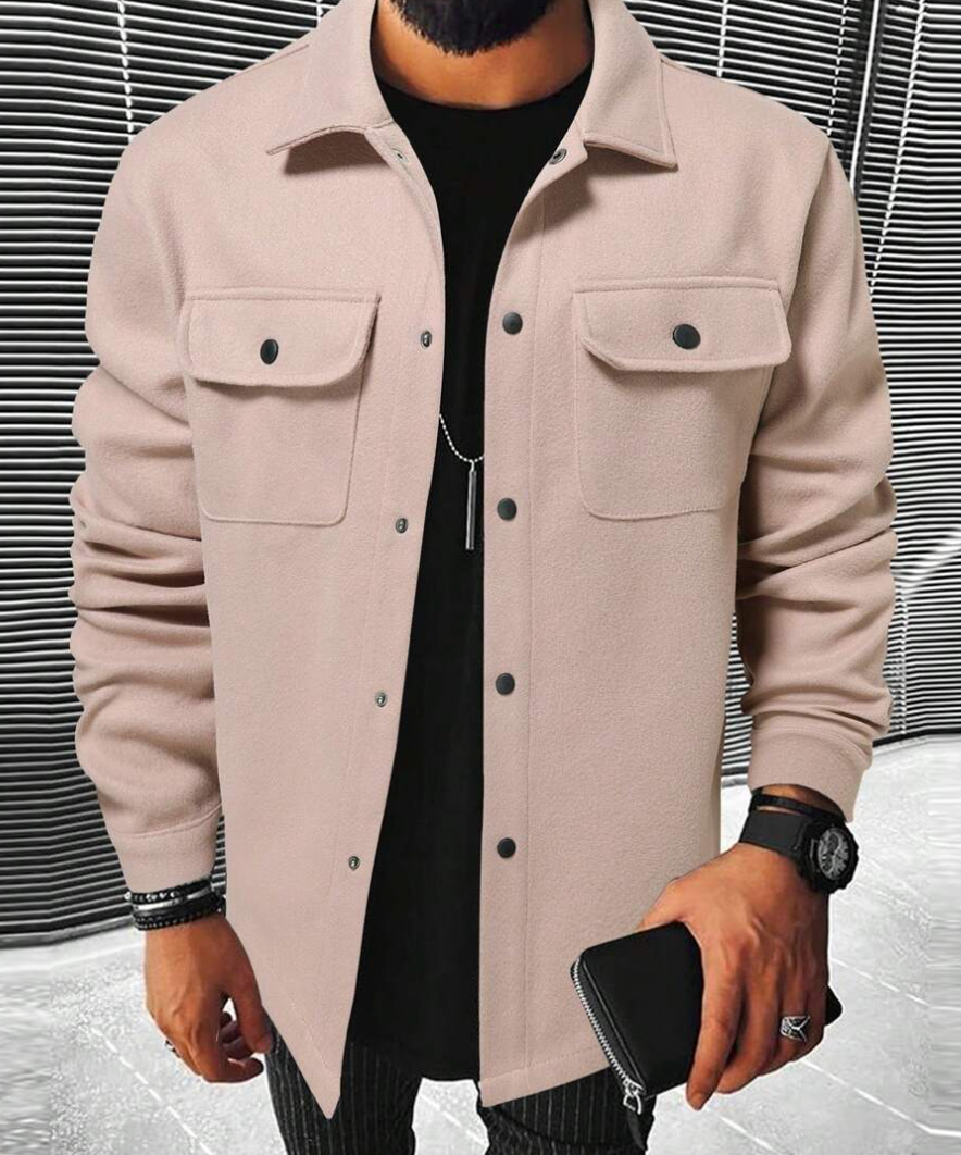 Daniel - Koszula bawełna overshirt męska z kieszeniami