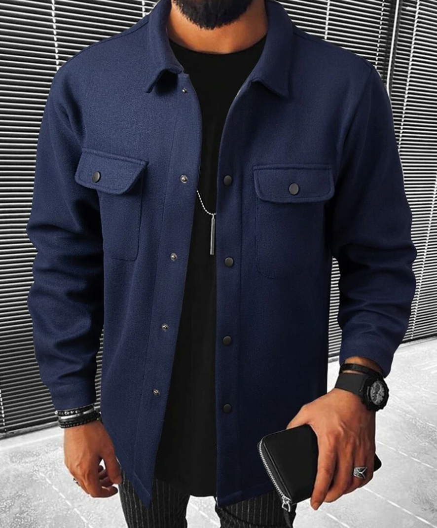 Daniel - Koszula bawełna overshirt męska z kieszeniami