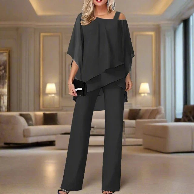 Sophia – Elegancki komplet damski z szyfonową bluzką