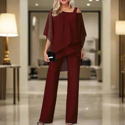 Sophia – Elegancki komplet damski z szyfonową bluzką