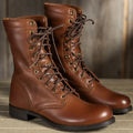 Adam – Skórzane Sznurowane Botki Męskie w Stylu Vintage