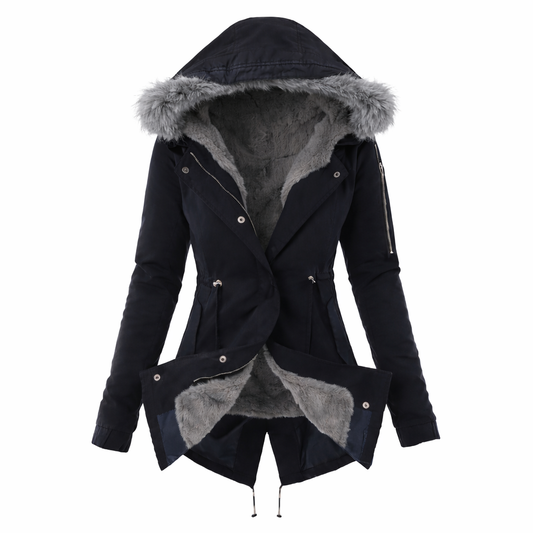 Aurora – Stylowa parka z futrzanym kapturem