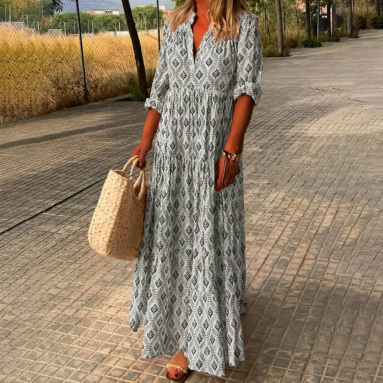 Laura – Kwiatowa sukienka maxi dla kobiet na letnie dni
