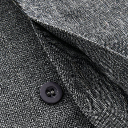 Arthur - Męska koszula z kołnierzykiem z bawełny i lnu z krótkim rękawem