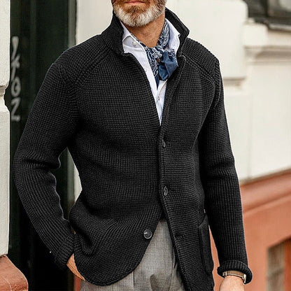 Erik – Męska bawełna elegancka marynarka swetrowa z miękkiej dzianiny