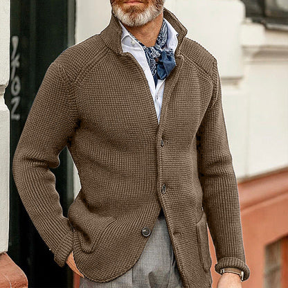 Erik – Męska bawełna elegancka marynarka swetrowa z miękkiej dzianiny