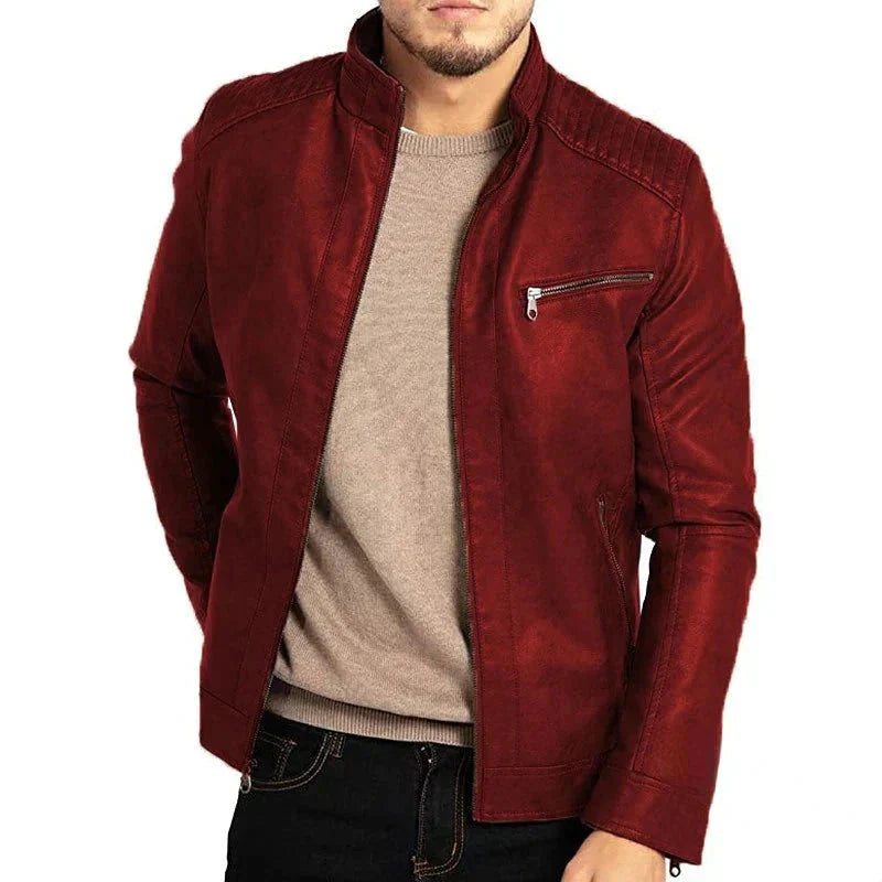 Dominik – Męska Kurtka Skórzana w Stylu Biker