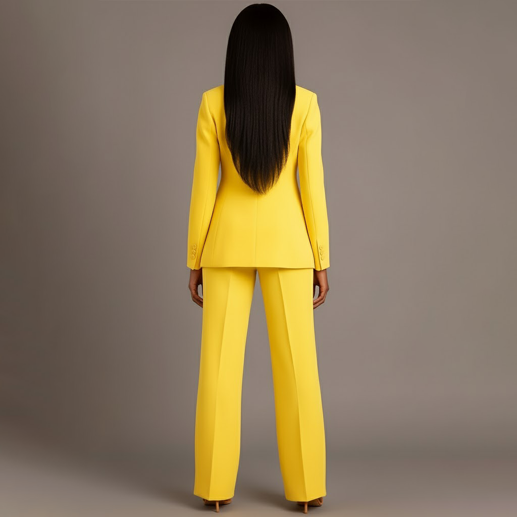 Sophia – Elegancki damski garnitur z taliowaną marynarką i szerokimi spodniami