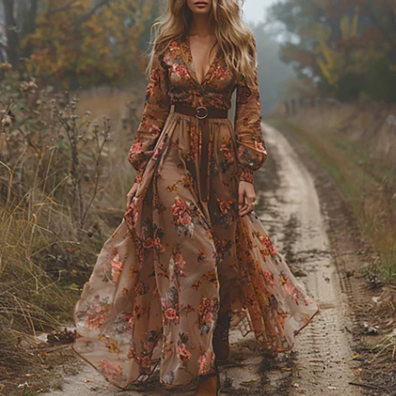 Erika – Floral Bohemian Dress - Image 4