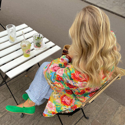 Paula – Pikowana kurtka o dekoracyjnym wzorze damska