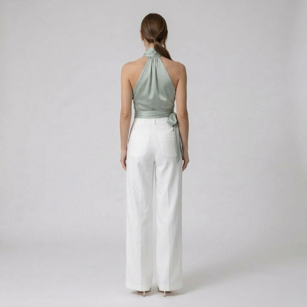 Susanne – Elegant Halter Neck Top with Belt for Women - Image 3