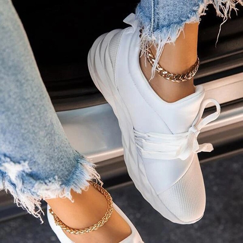 Livia – Damskie sneakersy sportowe z grubą podeszwą
