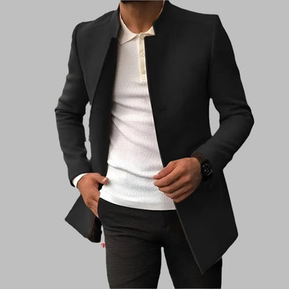 Alejandro – Męski elegancki płaszcz slim fit o minimalistycznym kroju