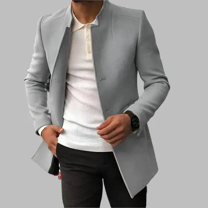 Alejandro – Męski elegancki płaszcz slim fit o minimalistycznym kroju