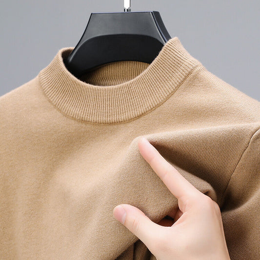 Liam – Męski granatowy sweter z wełny kaszmirowej z okrągłym dekoltem