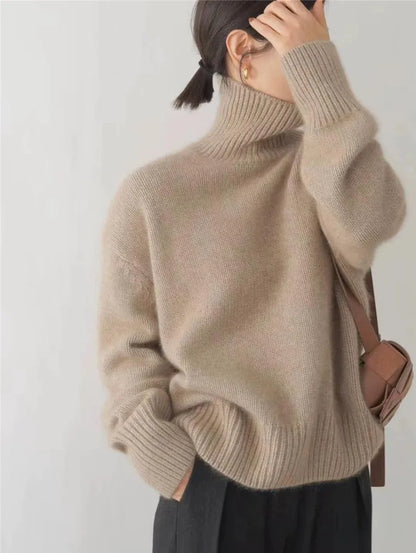 Sophia – Sweter damski z golfem, miękki i ciepły
