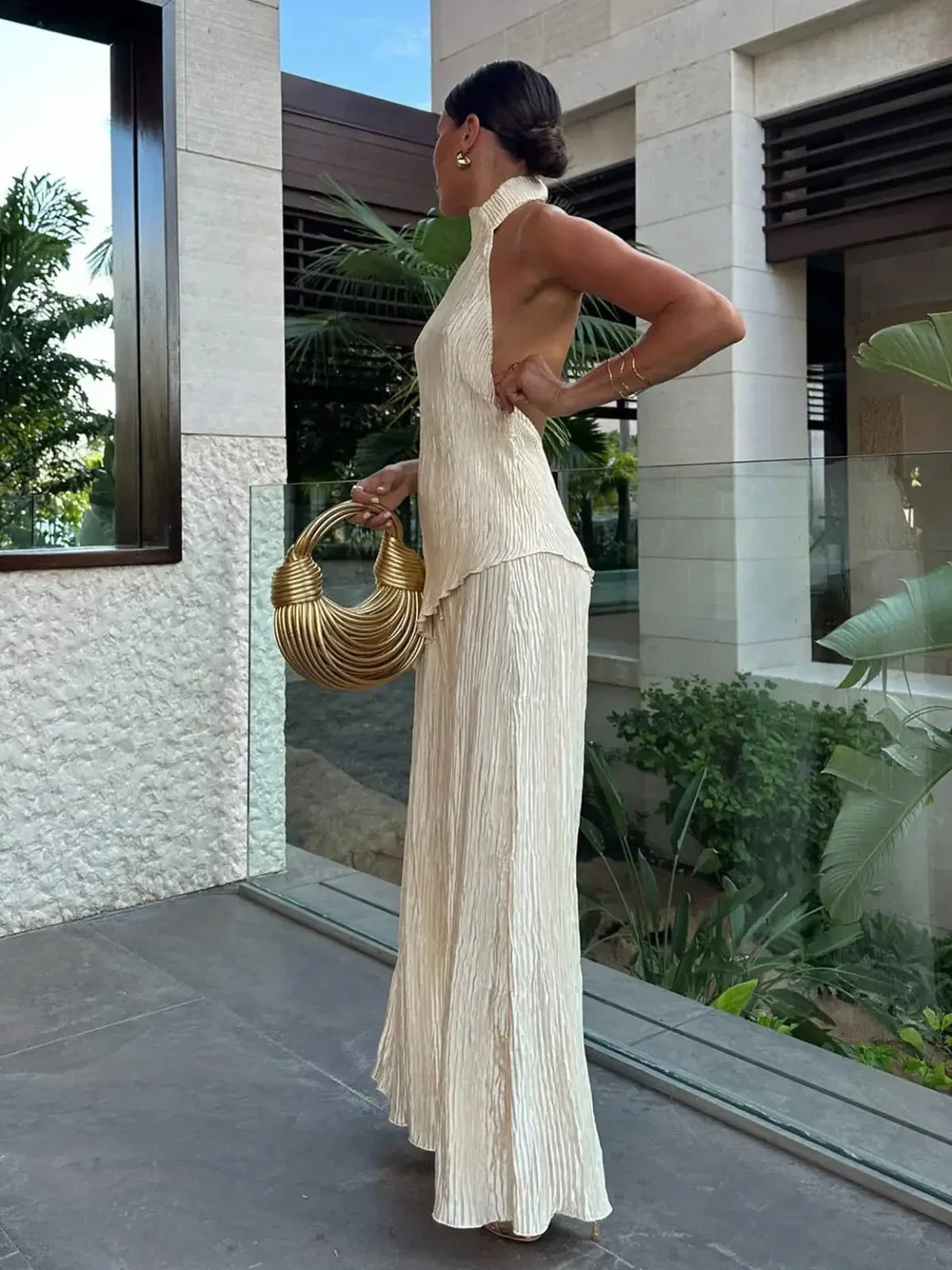 Ingrid – Elegant Serenity Pleated Jumpsuit for Women - Image 2