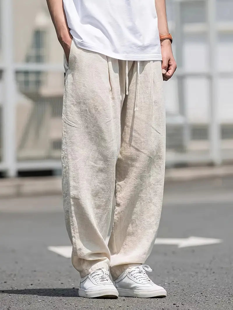Markus – Baggy linen trousers for Men - Image 1
