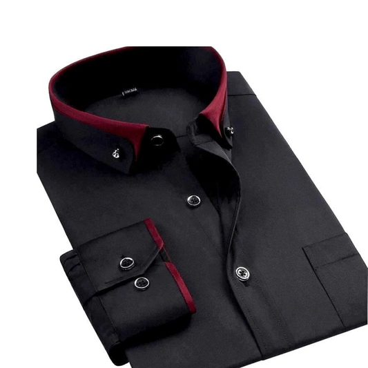 Krzysztof – Elegancka koszula z kontrastowym kołnierzykiem męska