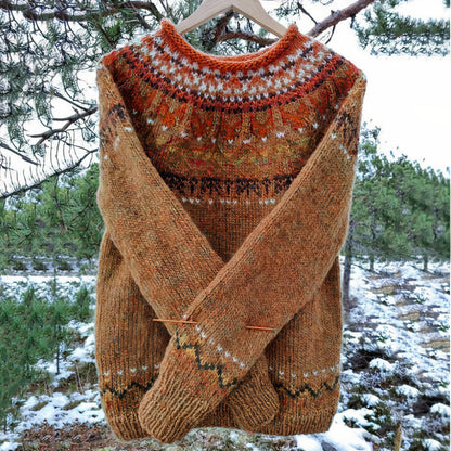 Zofia – Wzorzysty Sweter Zimowy o Dzianinowym Wyglądzie