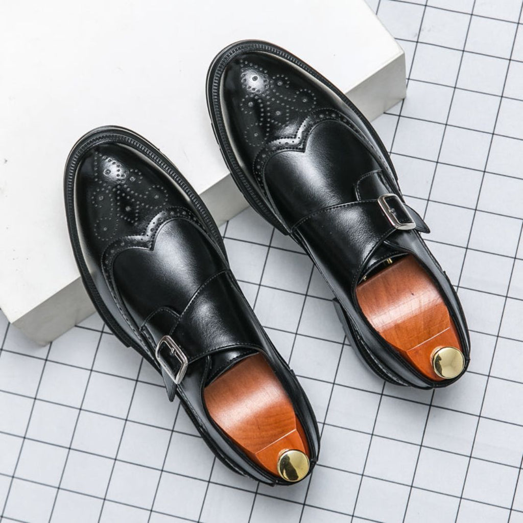 Leon – Wingtip Monk Strap Brogue Shoes - Image 1