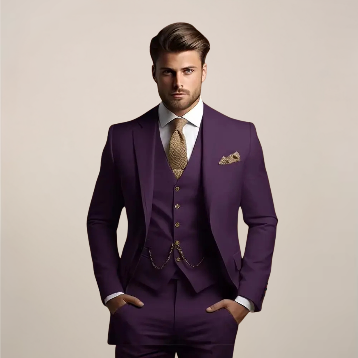 Karl – Elegant Spring Three-Piece Formal Suit for Men - Image 6