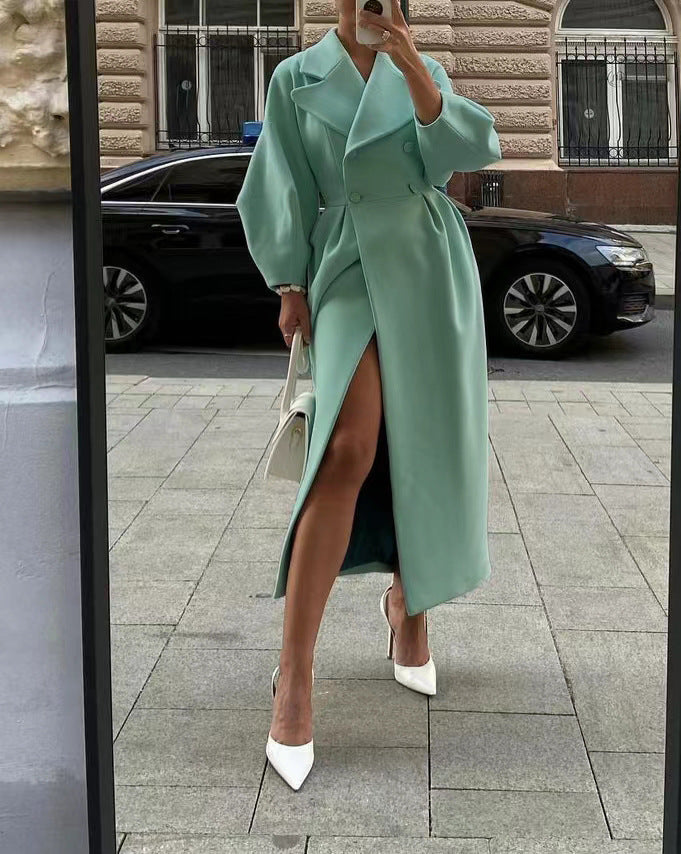 Adele - Płaszcz zimowy damski elegancki wełniany trencz