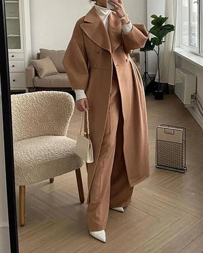 Adele - Płaszcz zimowy damski elegancki wełniany trencz
