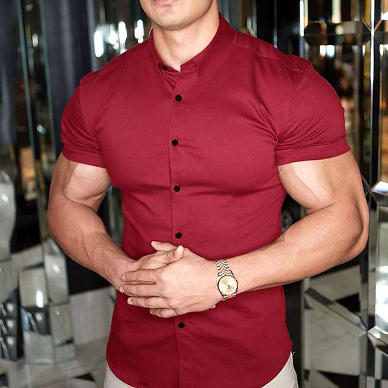 Marco – Elegancka koszula z krótkim rękawem o kroju slim fit dla mężczyzn