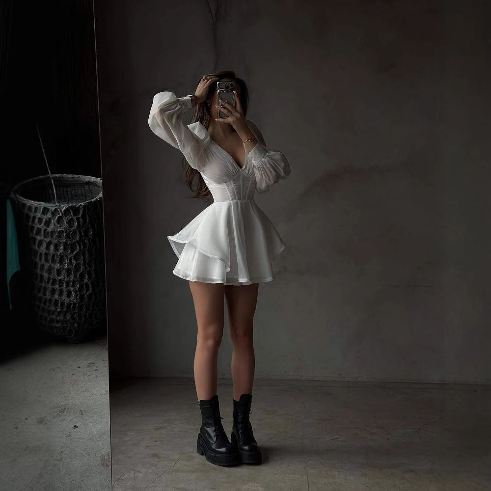 Emilia – Corset Puff Sleeve Dress - Image 2