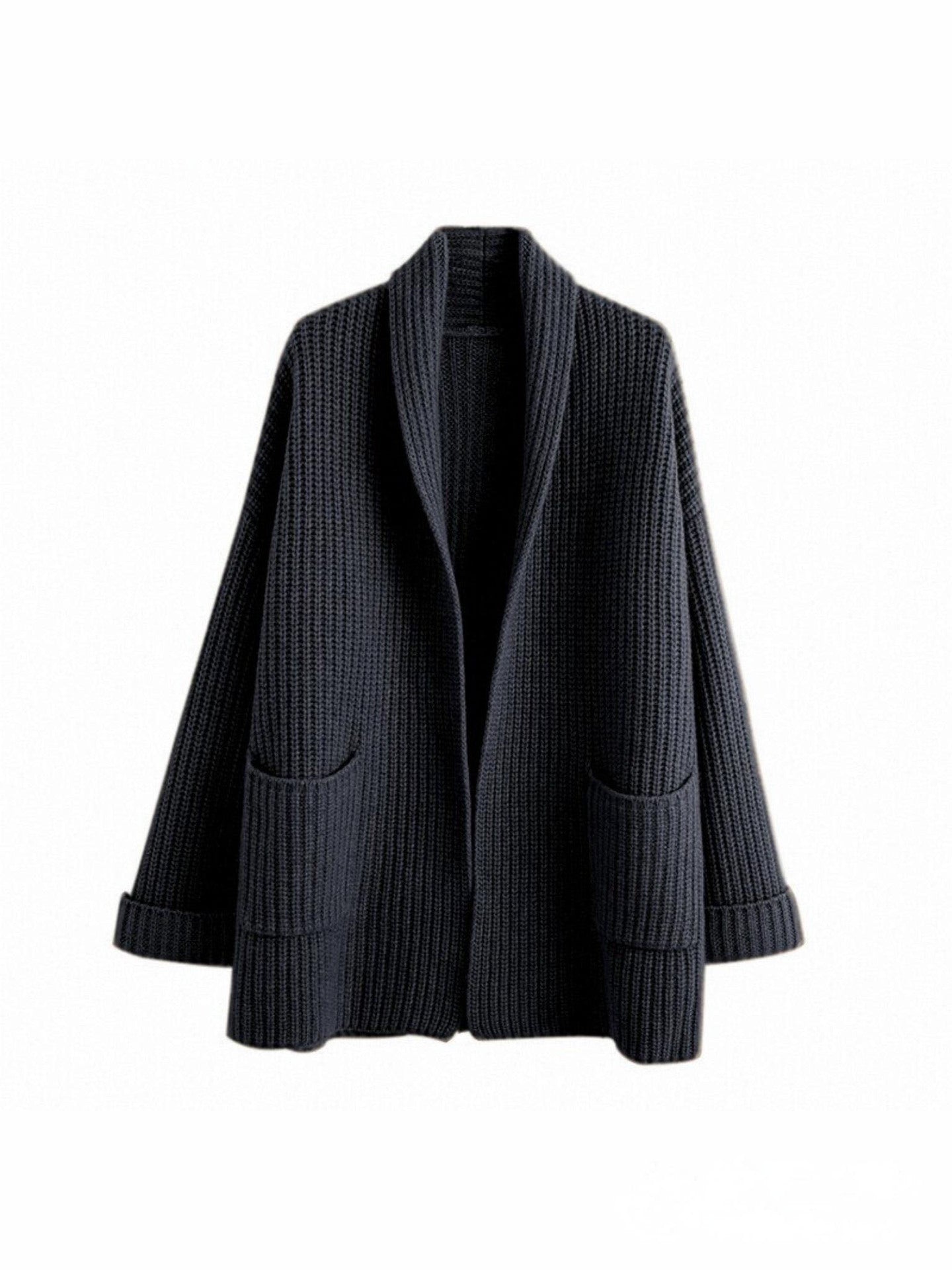 Eliana – Kardigan kaszmir damski oversize z kieszeniami gruby splot