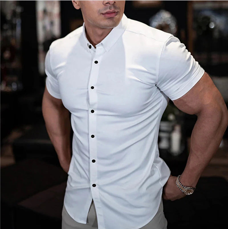 Marco – Elegancka koszula z krótkim rękawem o kroju slim fit dla mężczyzn