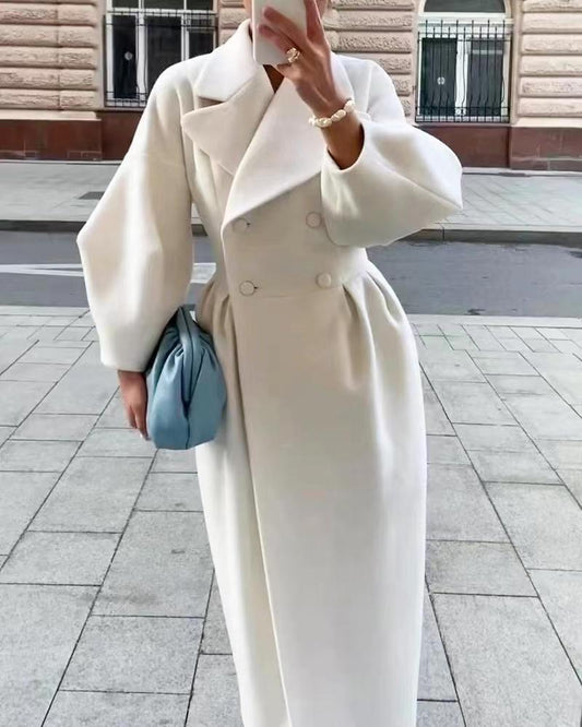 Adele - Płaszcz zimowy damski elegancki wełniany trencz