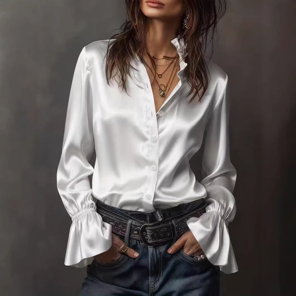 Karin – Women Elegant Silk Blouse - Image 2