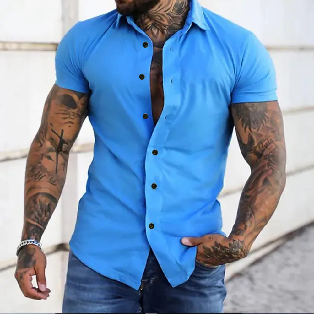 Marco – Elegancka koszula z krótkim rękawem o kroju slim fit dla mężczyzn