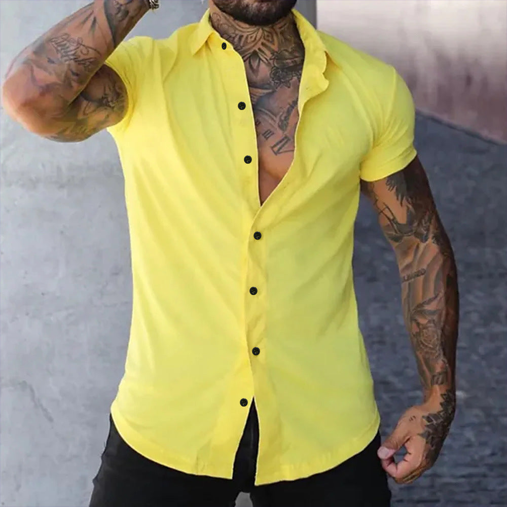 Marco – Elegancka koszula z krótkim rękawem o kroju slim fit dla mężczyzn