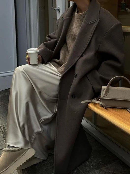 Julia – Dwurzędowy Płaszcz Damski z Kołnierzem Szalowym