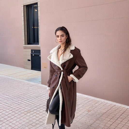 Isabella – Płaszcz damski z kożuchem