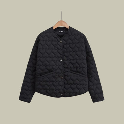 Alba – Pikowana kurtka o knit looking z dekoracyjnym wzorem damska