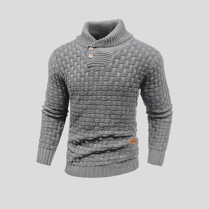Victor – Męski sweter z kołnierzem i guzikami