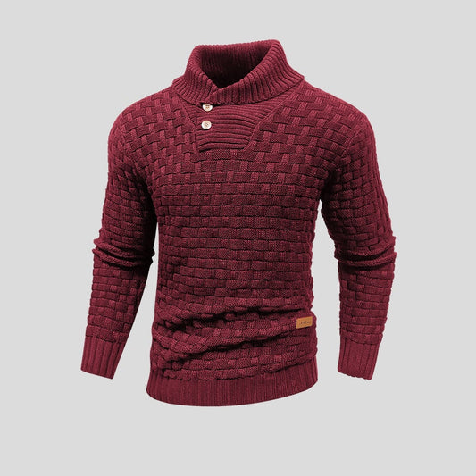Victor – Męski sweter z kołnierzem i guzikami