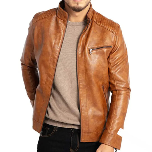 Bartosz – Skórzana kurtka biker męska