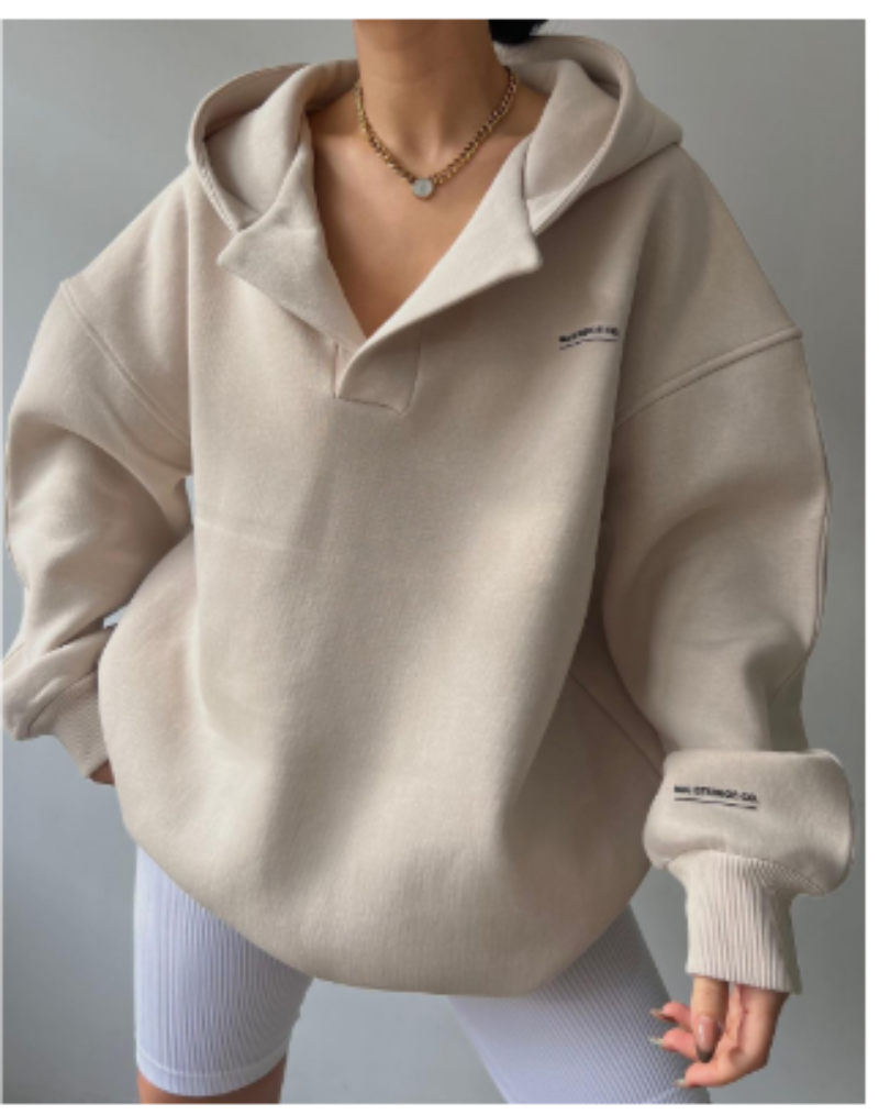 Zoey - Bluza bawelna z kapturem oversize damska