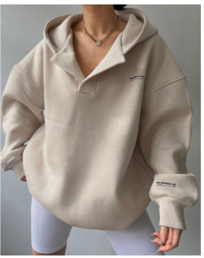 Zoey - Bluza bawelna z kapturem oversize damska
