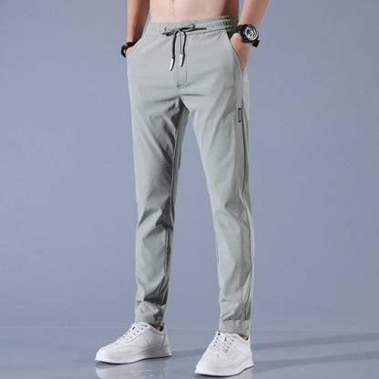 Maxwell - Spodnie męskie joggery treningowe szare slim fit