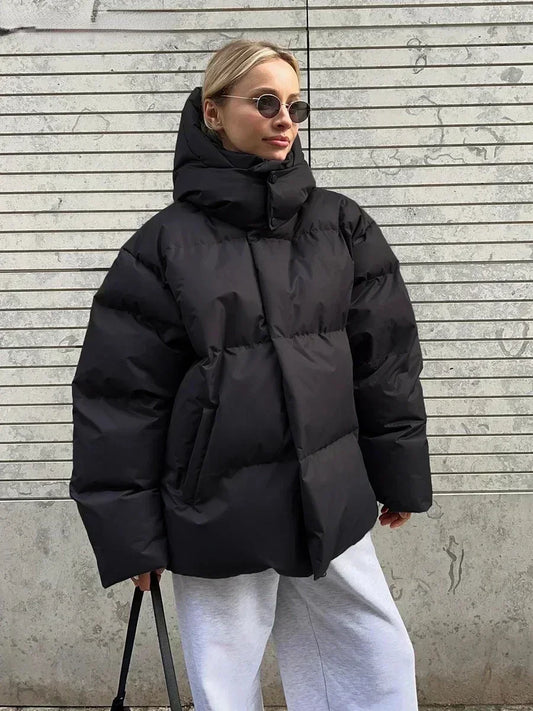 Lyra - Damska kurtka puchowa oversize z kapturem
