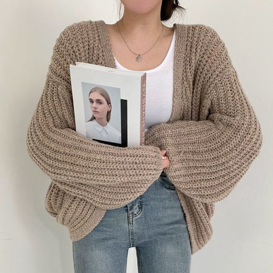 Elena - Kardigan damski oversize bez zapięcia