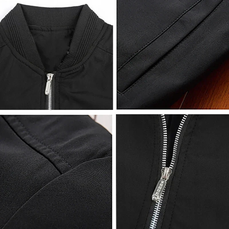 Elegancka męska bomberka slim fit z zamkiem błyskawicznym - J&B - 13 - Nowa-aura